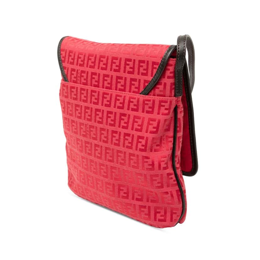 Fendi Zucchino Canvas Crossbody Red Very good condition - Back View