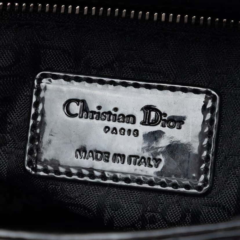 Dior Mini Patent Cannage Lady Dior Black Leather Very good condition - Box View