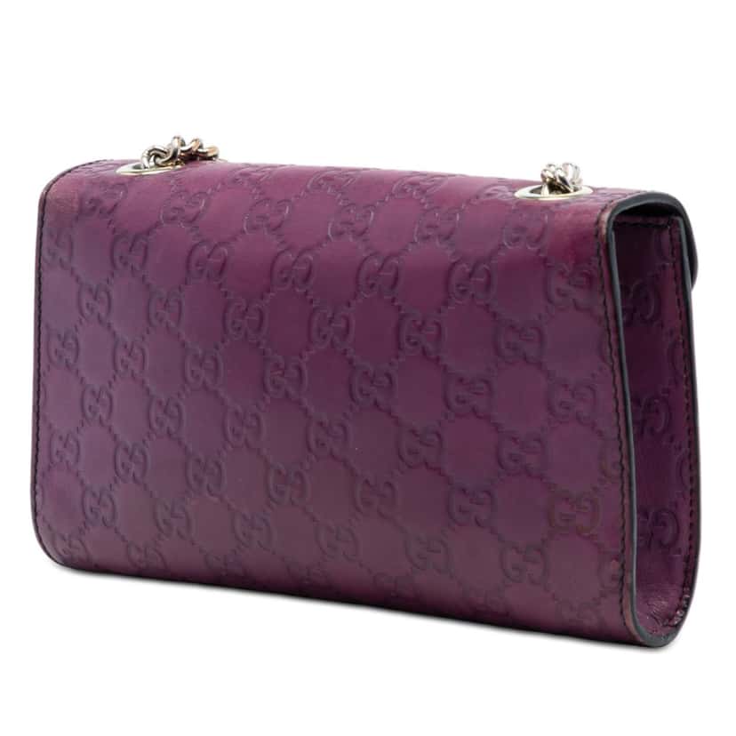 Gucci Small Guccissima Emily Crossbody Purple Leather Very good condition - Back View