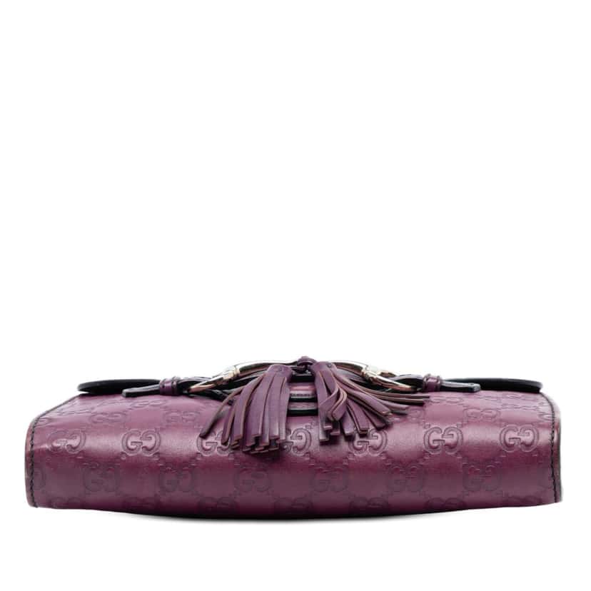 Gucci Small Guccissima Emily Crossbody Purple Leather Very good condition - Inside View