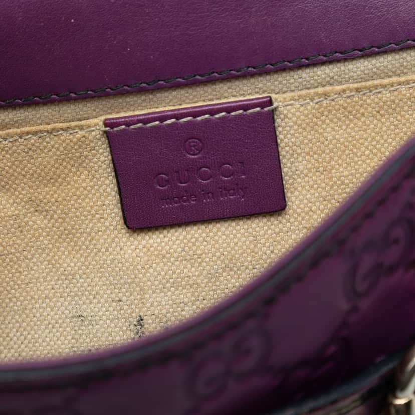 Gucci Small Guccissima Emily Crossbody Purple Leather Very good condition - Box View