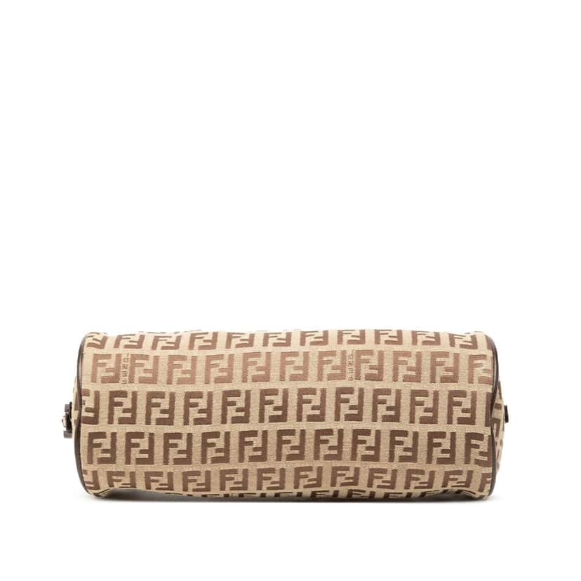Fendi Zucchino Canvas Barrel Pochette Brown Good condition - Inside View