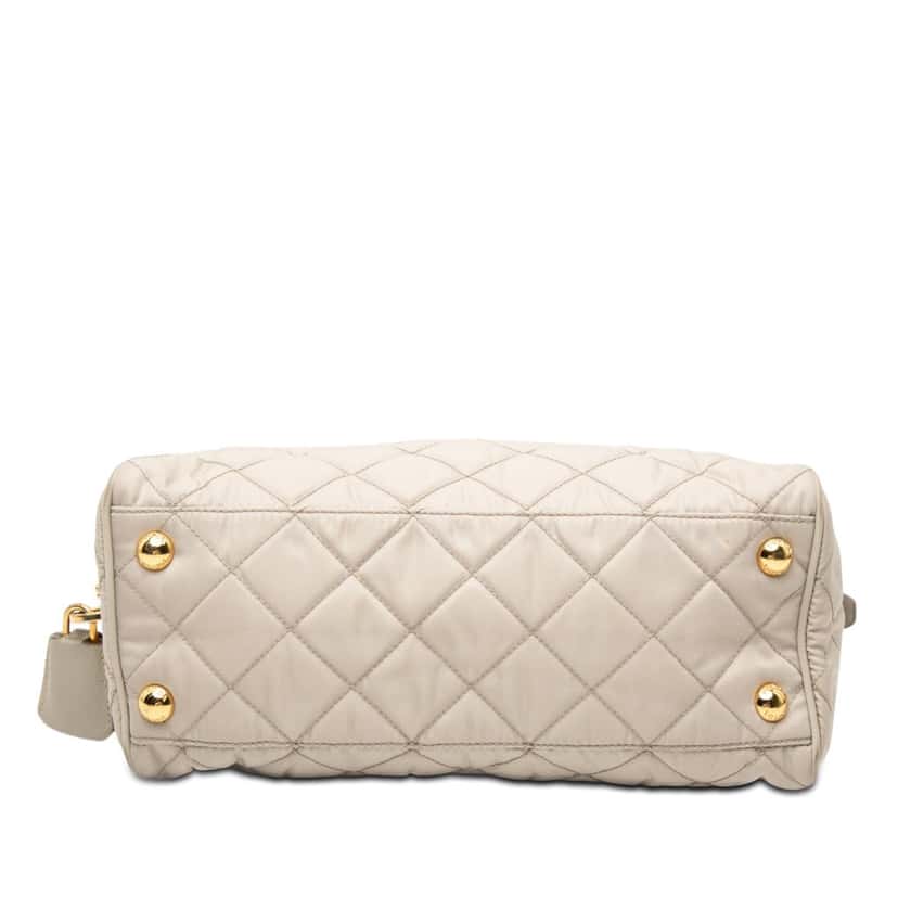 Prada Impuntu Tessuto Chain Flap Crossbody Beige Very good condition - Inside View