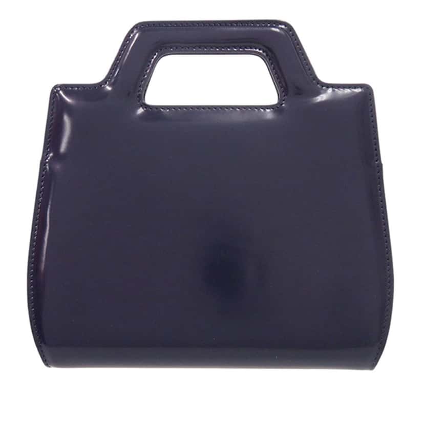 Salvatore Ferragamo Mini Brushed Calfskin Wanda Top Handle Bag Blue Leather Very good condition - Back View
