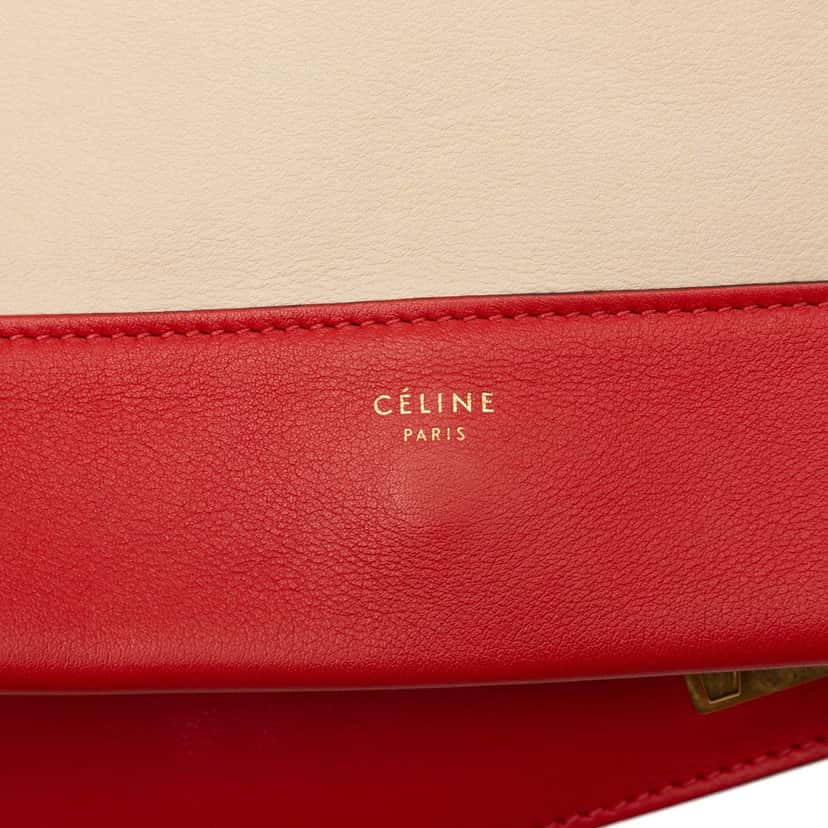 Celine Medium Shiny Smooth Calfskin Frame Shoulder Bag Beige Leather Very good condition - Box View