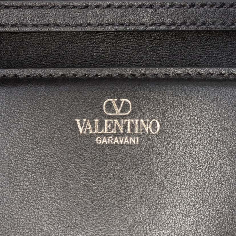 Valentino Calfskin Logo Flap Satchel Black Leather Very good condition - Box View