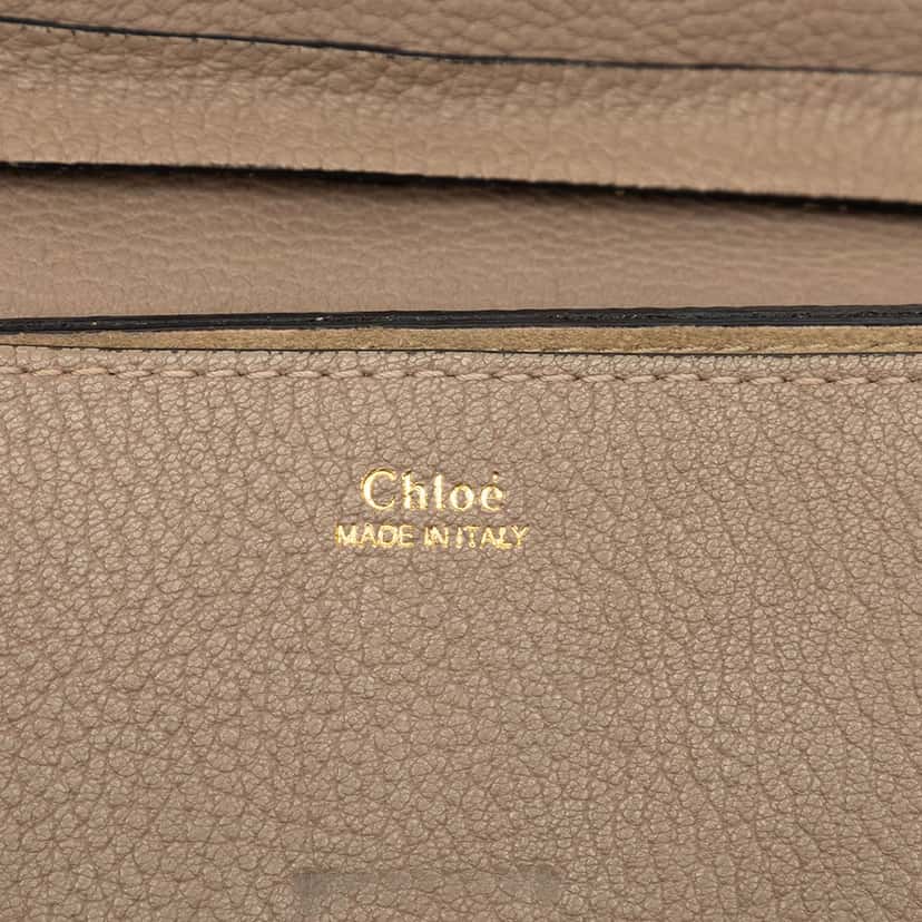 Chloé Small Grained Calfskin Drew Crossbody Brown Leather Very good condition - Box View