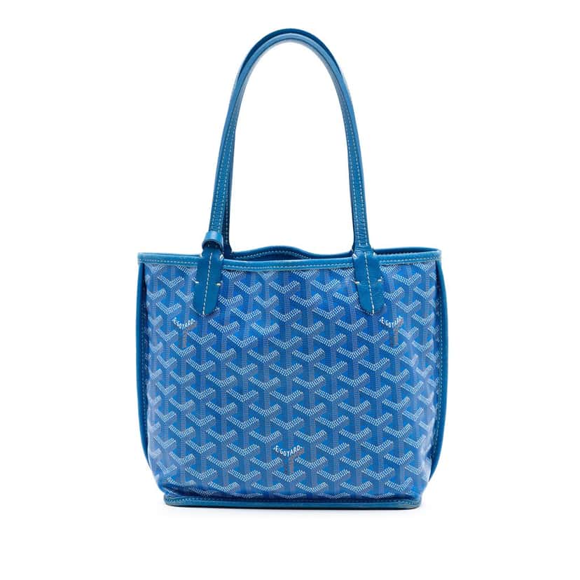 Goyard Mini Goyardine Reversible Anjou Blue Very good condition - Front View
