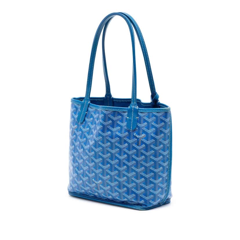 Goyard Mini Goyardine Reversible Anjou Blue Very good condition - Back View