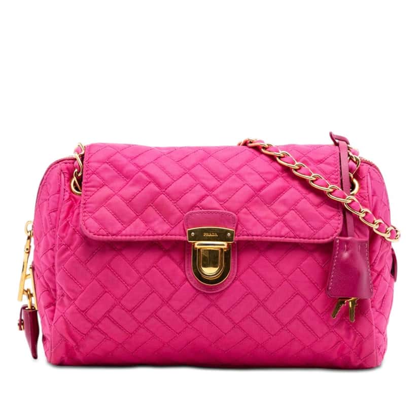 Prada Impuntu Tessuto Chain Crossbody Pink Very good condition - Front View