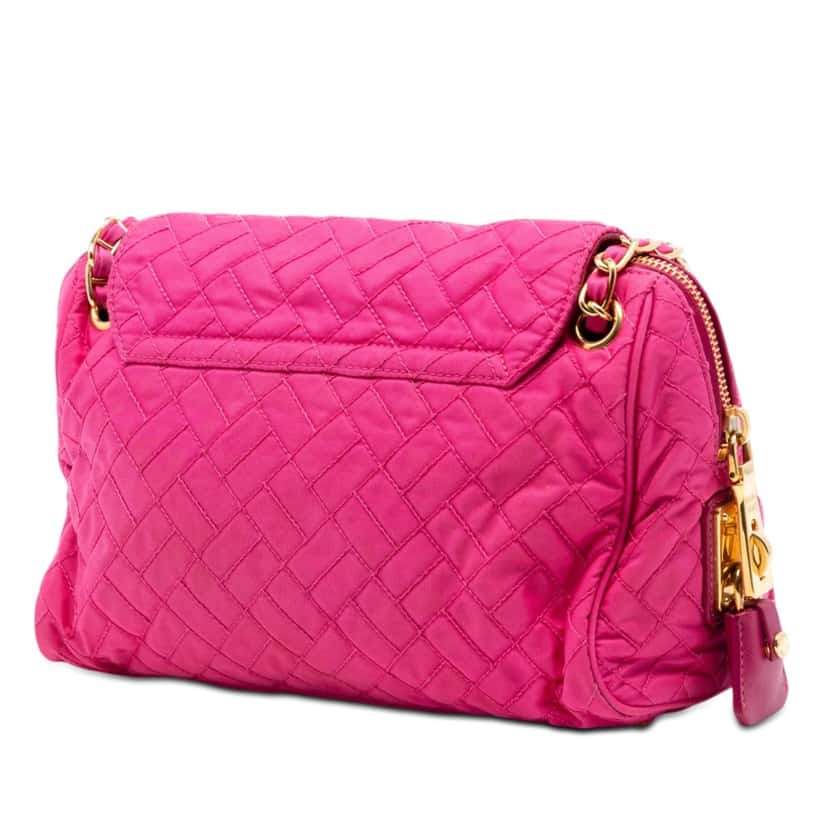 Prada Impuntu Tessuto Chain Crossbody Pink Very good condition - Back View