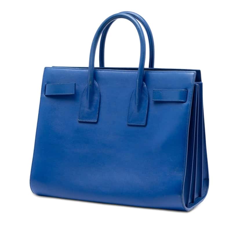 Saint Laurent Small Leather Sac De Jour Satchel Blue Leather Very good condition - Back View