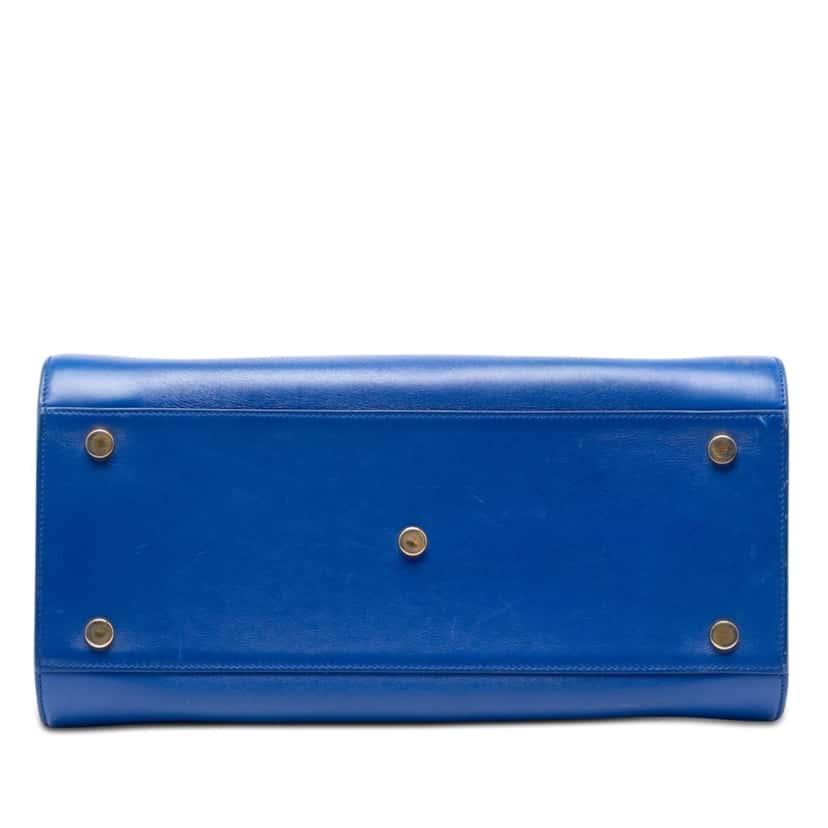 Saint Laurent Small Leather Sac De Jour Satchel Blue Leather Very good condition - Inside View