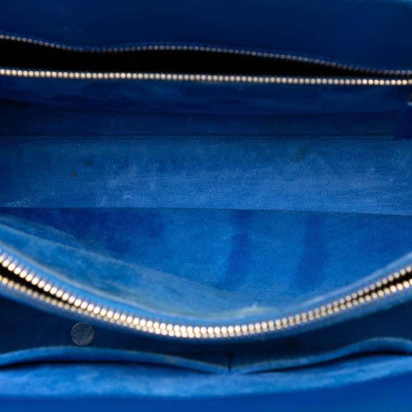 Saint Laurent Small Leather Sac De Jour Satchel Blue Leather Very good condition - Model View