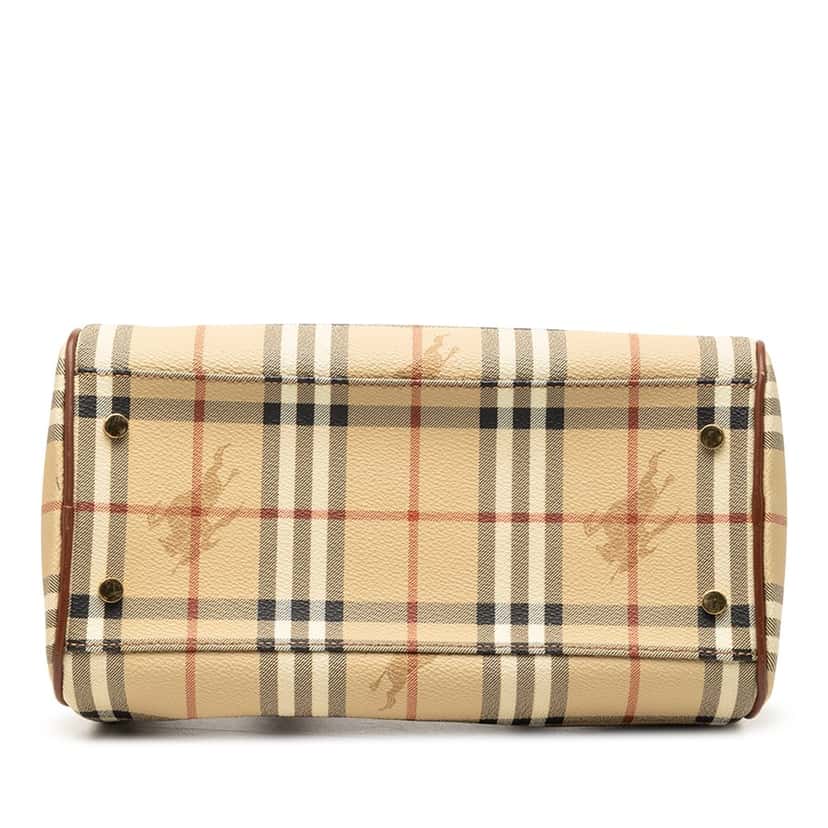 Burberry Haymarket Check Coated Canvas Boston Bag Beige Very good condition - Inside View