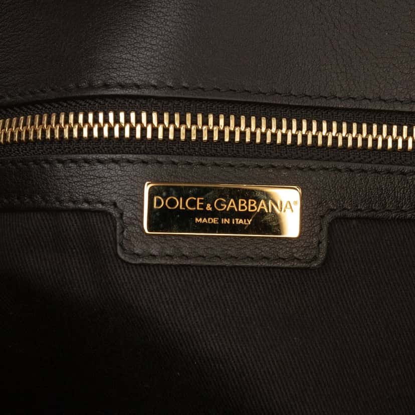 Dolce & Gabbana Large Leopard Print Calfskin Miss Sicily Satchel Brown Leather Very good condition - Box View