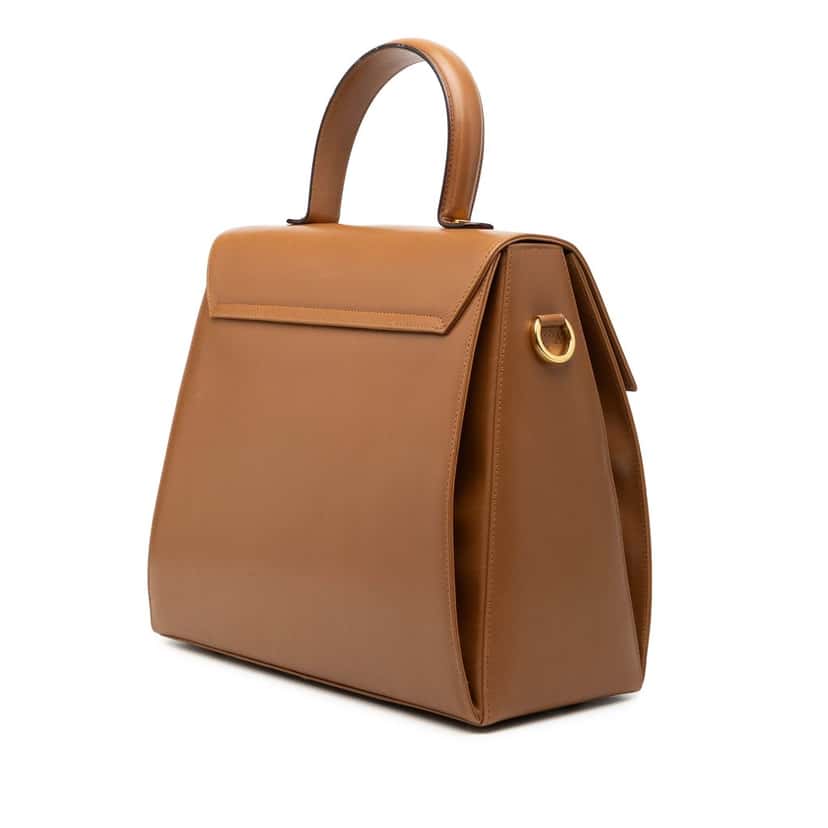 Salvatore Ferragamo Small Leather Gancini Iconic Top Handle Bag Brown Leather Very good condition - Back View