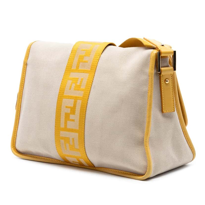 Fendi Canvas Borsa Tape Shoulder Bag Beige Very good condition - Back View