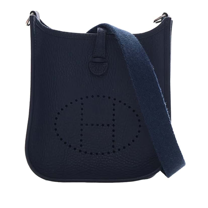Hermès Clemence Evelyne TPM 16 Blue Leather Very good condition - Front View