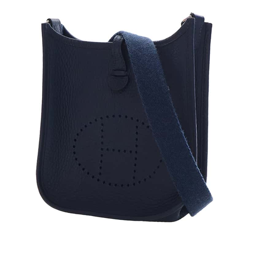 Hermès Clemence Evelyne TPM 16 Blue Leather Very good condition - Back View