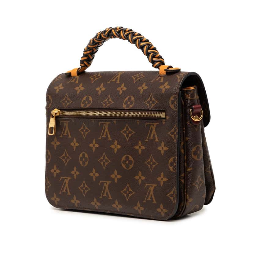 Louis Vuitton Monogram Braided Pochette Metis Brown Very good condition - Back View