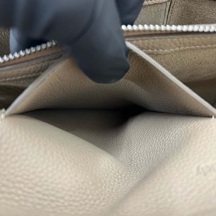 Celine Small Grained Calfskin Trifold Tote Beige Leather Very good condition - Model View