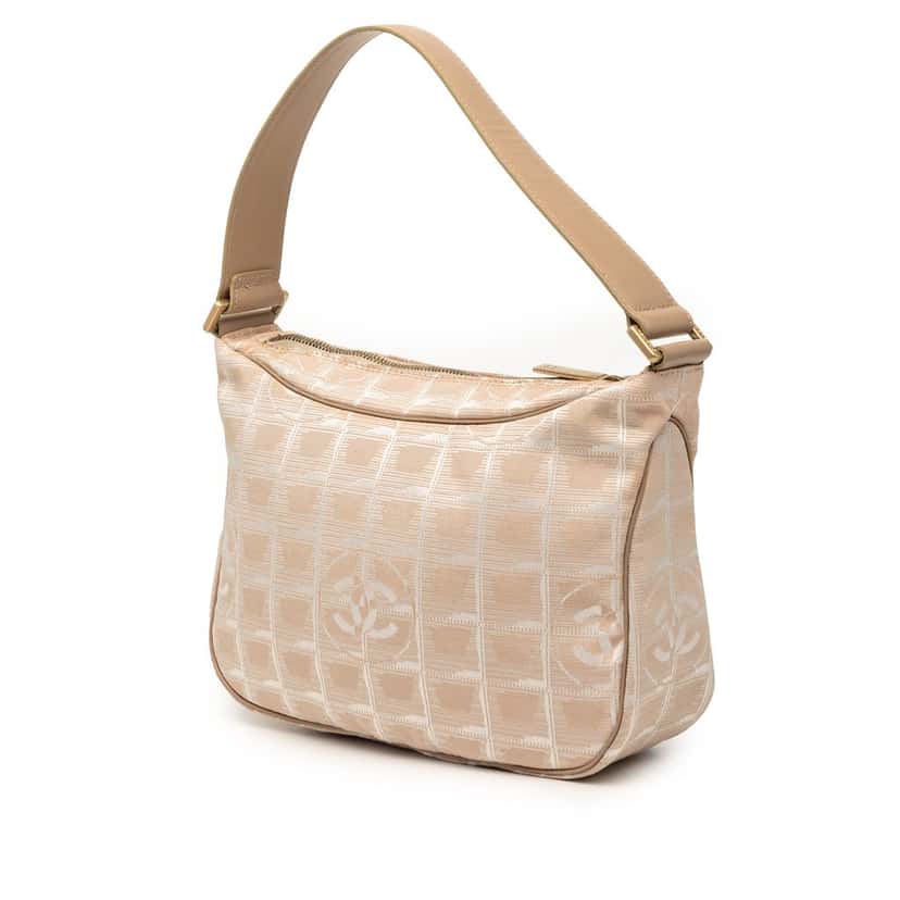Chanel New Travel Line Nylon Handbag Beige Very good condition - Back View