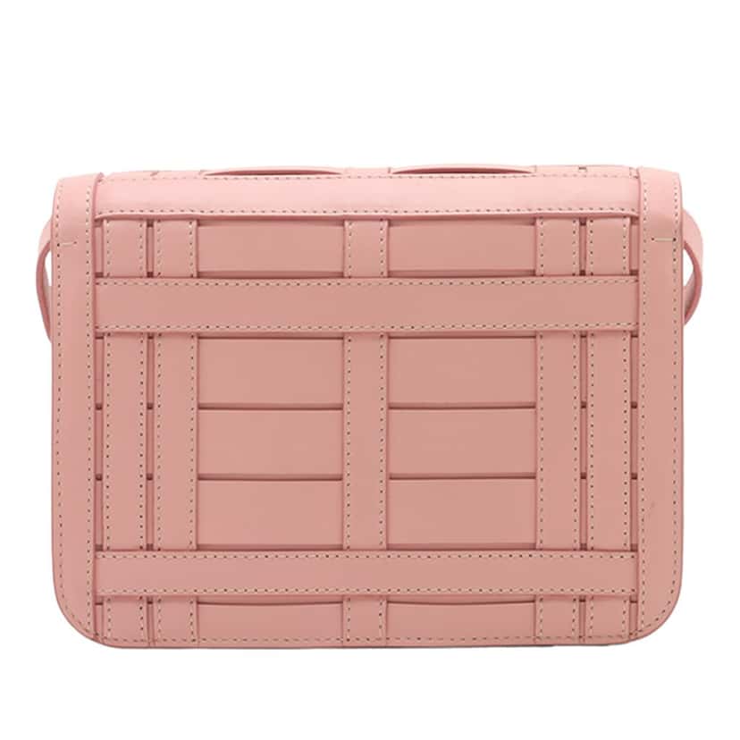 Burberry Small TB Monogram Woven Calfskin Crossbody Pink Leather Very good condition - Back View