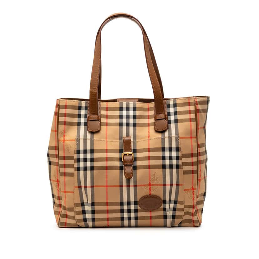 Burberry Haymarket Check Canvas Tote Beige Very good condition - Front View