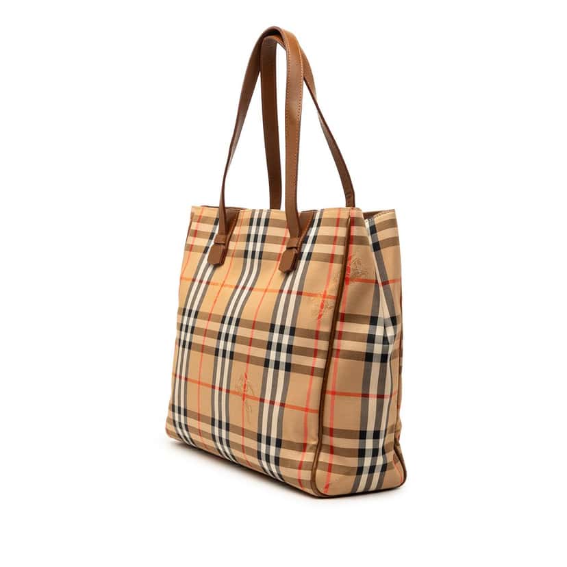 Burberry Haymarket Check Canvas Tote Beige Very good condition - Back View