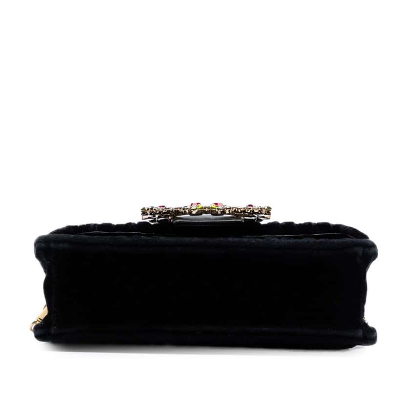 Miu Miu Matelasse Velvet Crystal Embellished Crossbody Black Very good condition - Inside View