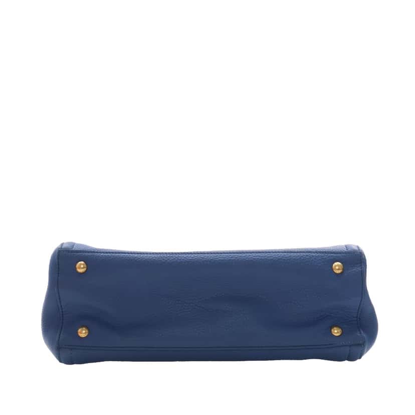 Prada Vitello Daino Open Convertible Tote Blue Leather Very good condition - Inside View