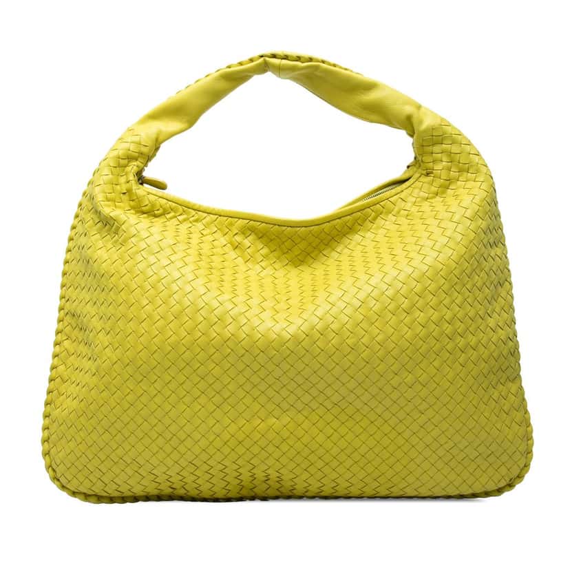 Bottega Veneta Large Nappa Intrecciato Veneta Hobo Yellow Leather Very good condition - Front View