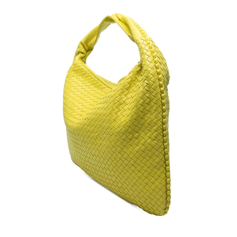 Bottega Veneta Large Nappa Intrecciato Veneta Hobo Yellow Leather Very good condition - Back View