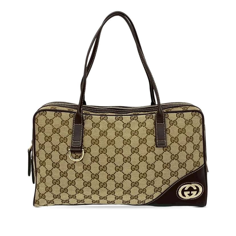 Gucci GG Canvas New Britt Shoulder Bag Beige Very good condition - Front View