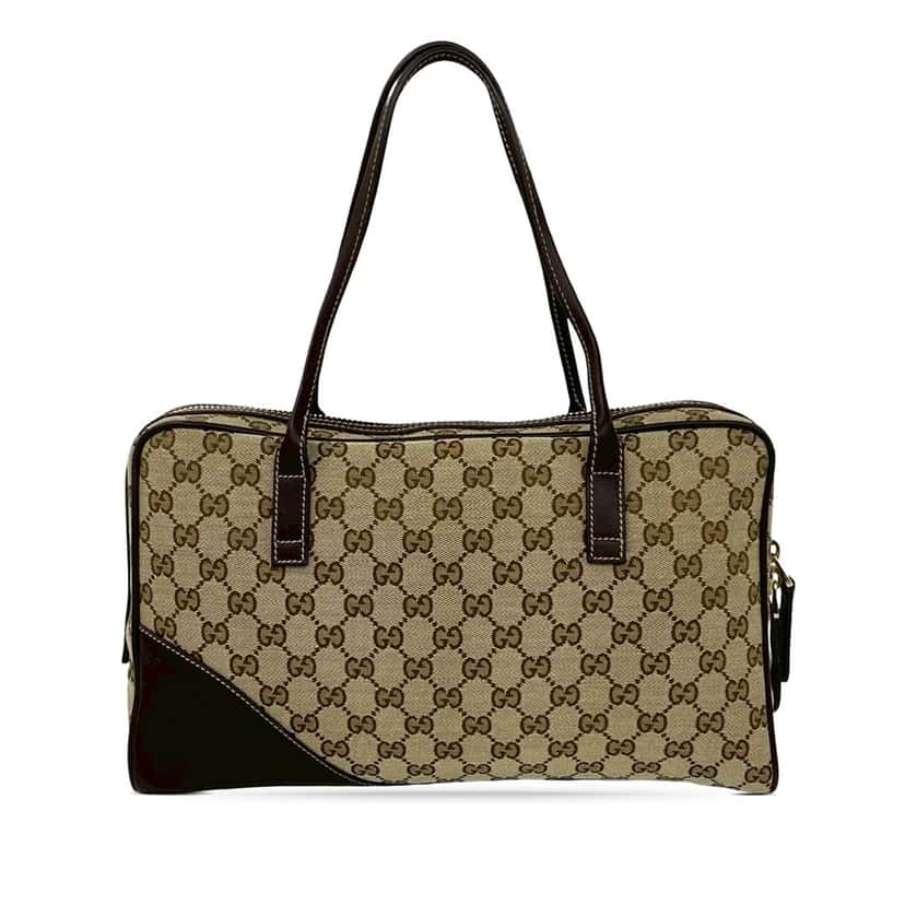 Gucci GG Canvas New Britt Shoulder Bag Beige Very good condition - Back View