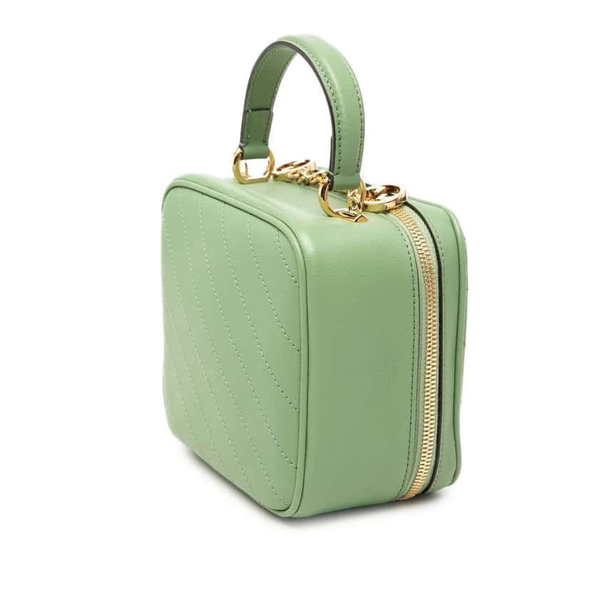 Gucci Matelasse Calfskin Blondie Top Handle Satchel Green Leather Very good condition - Back View