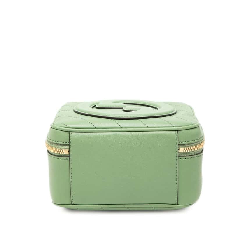Gucci Matelasse Calfskin Blondie Top Handle Satchel Green Leather Very good condition - Inside View