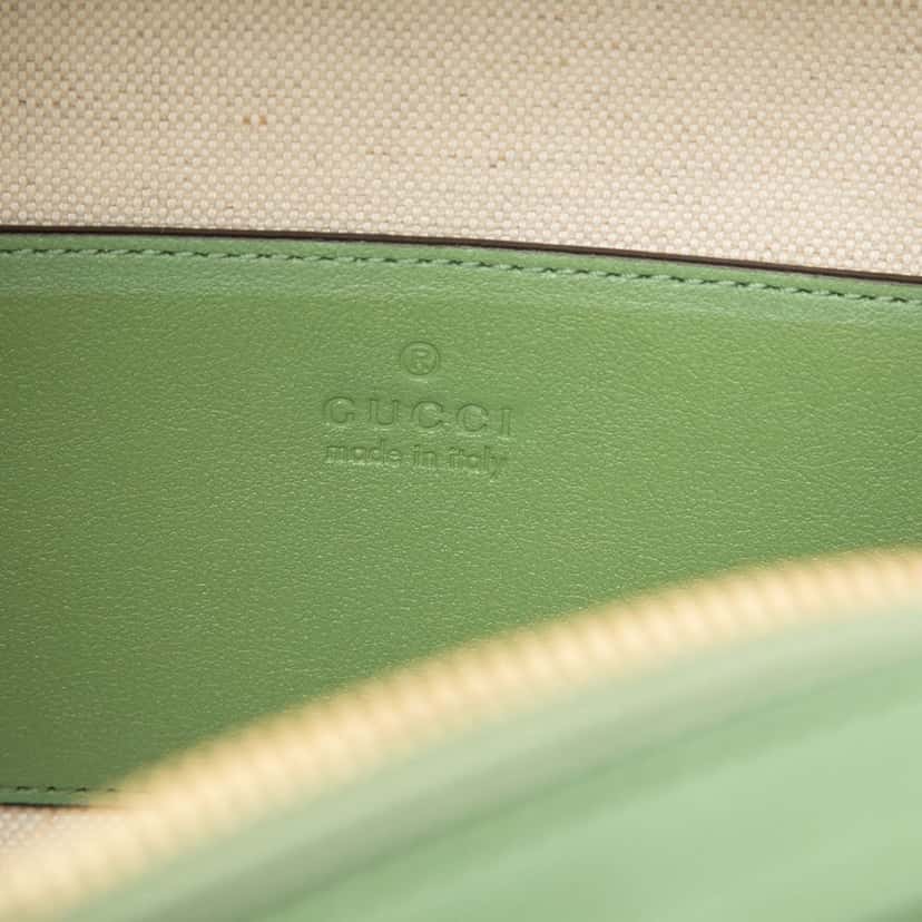 Gucci Matelasse Calfskin Blondie Top Handle Satchel Green Leather Very good condition - Box View
