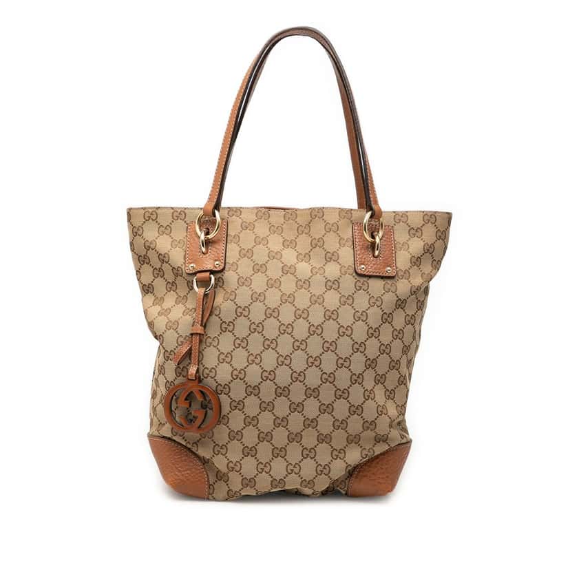 Gucci Medium GG Canvas GG Charm Tote Beige Very good condition - Front View