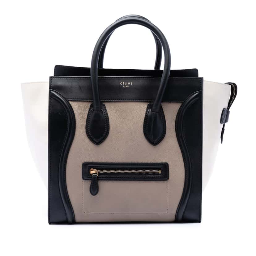 Celine Mini Tricolor Leather Luggage Tote