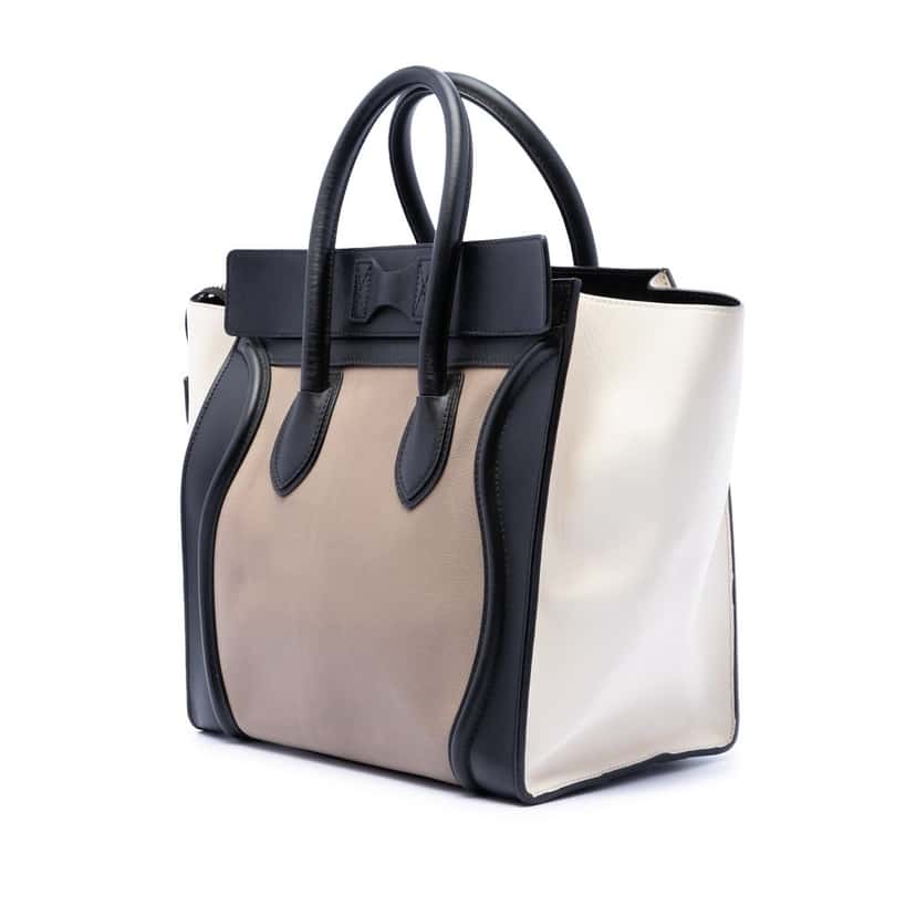 Celine Mini Tricolor Leather Luggage Tote Beige Leather Very good condition - Back View