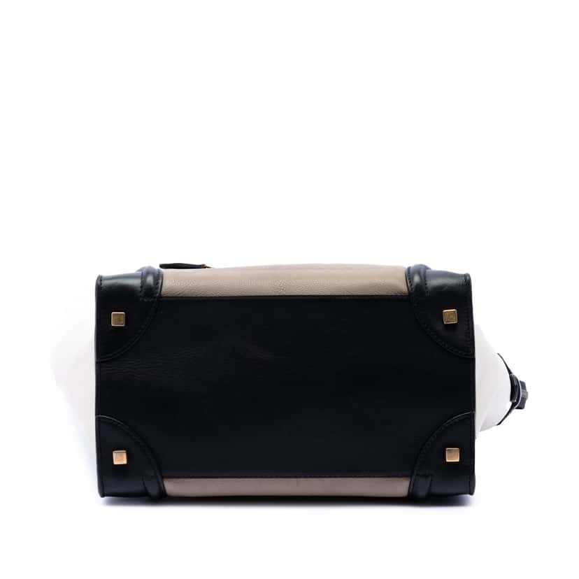 Celine Mini Tricolor Leather Luggage Tote Beige Leather Very good condition - Inside View