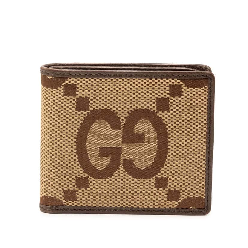 Gucci Jumbo GG Canvas Bifold Small Wallet Beige Very good condition - Front View