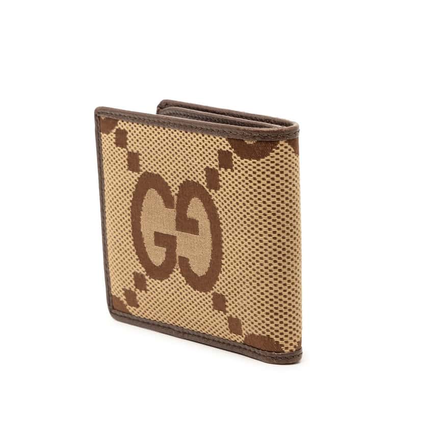 Gucci Jumbo GG Canvas Bifold Small Wallet Beige Very good condition - Back View