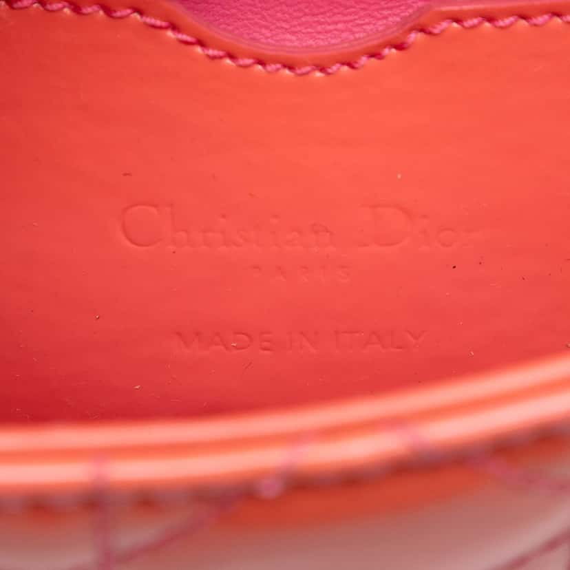 Dior Micro Patent Cannage Lady Dior Pink Leather Very good condition - Box View