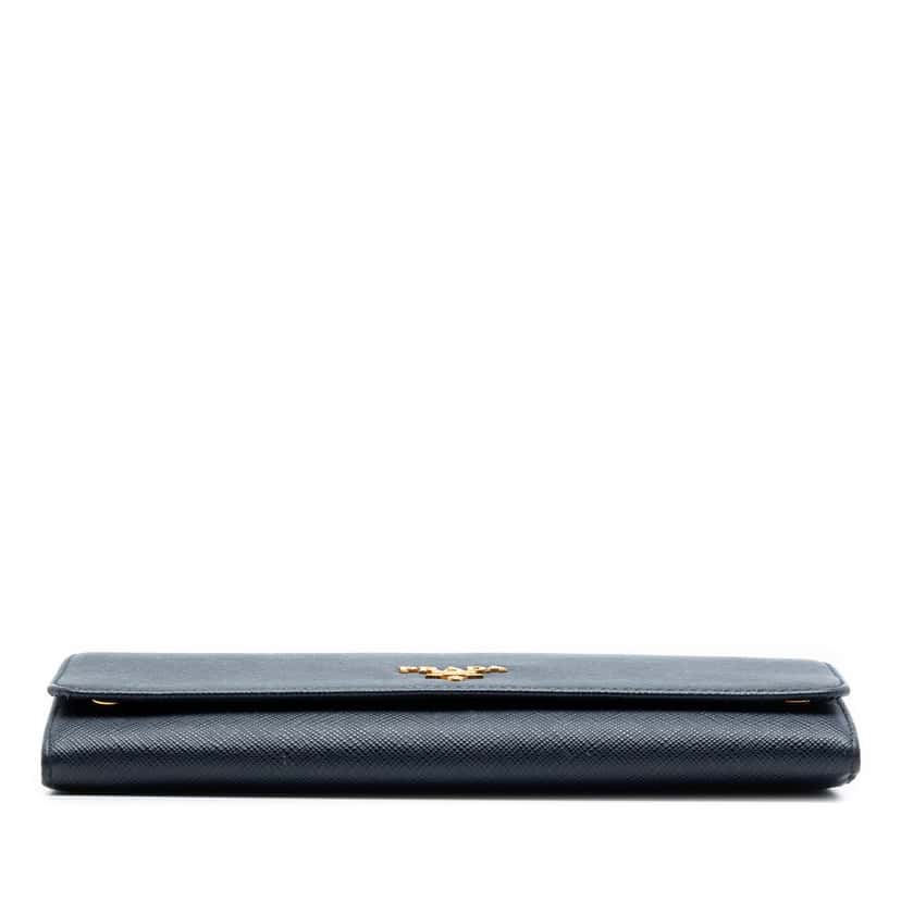 Prada Saffiano Wallet On Chain Blue Leather Very good condition - Inside View