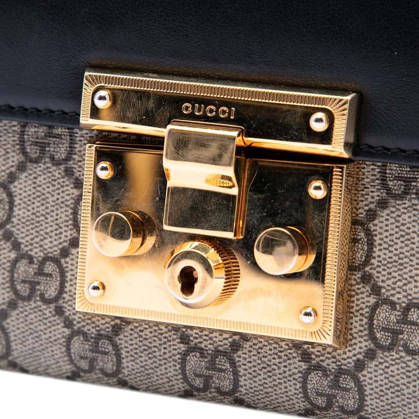 Gucci Small GG Supreme Padlock Crossbody Beige Very good condition - Box View
