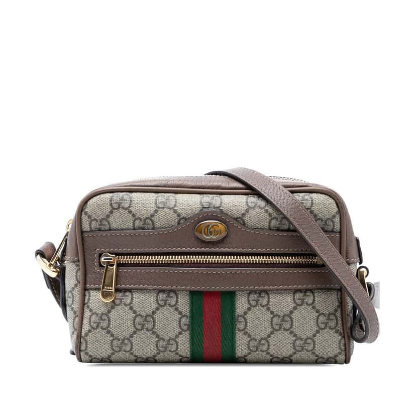 Gucci Mini GG Supreme Web Ophidia Crossbody Beige Very good condition - Front View