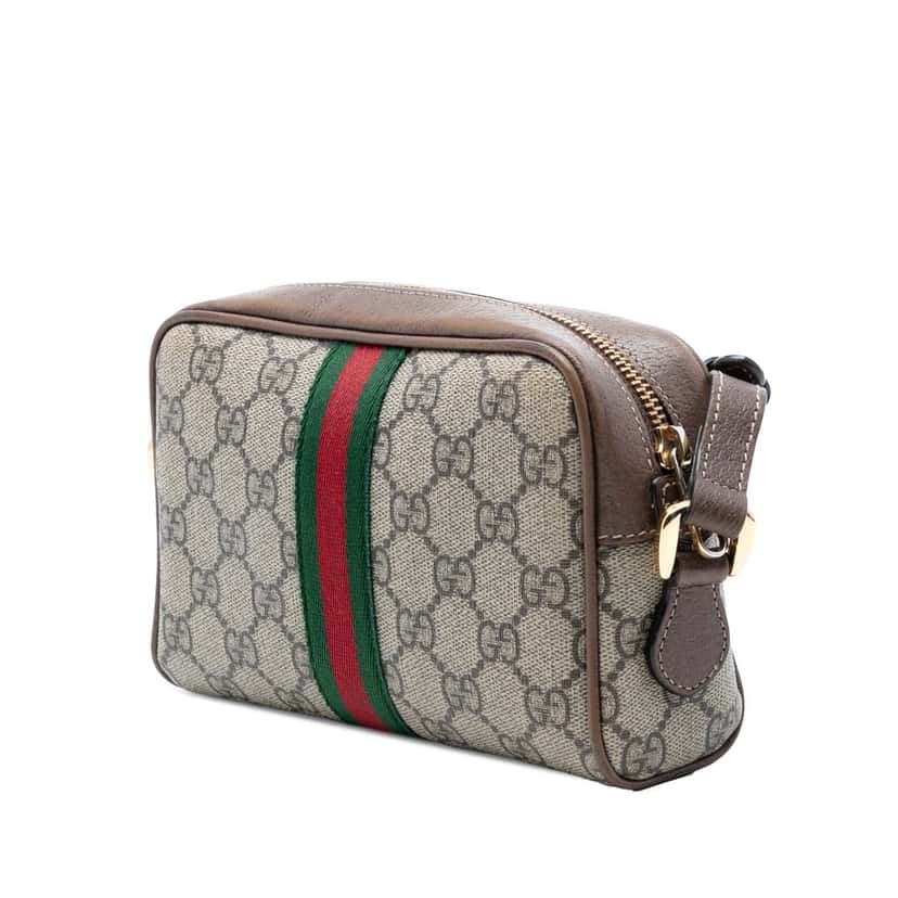 Gucci Mini GG Supreme Web Ophidia Crossbody Beige Very good condition - Back View